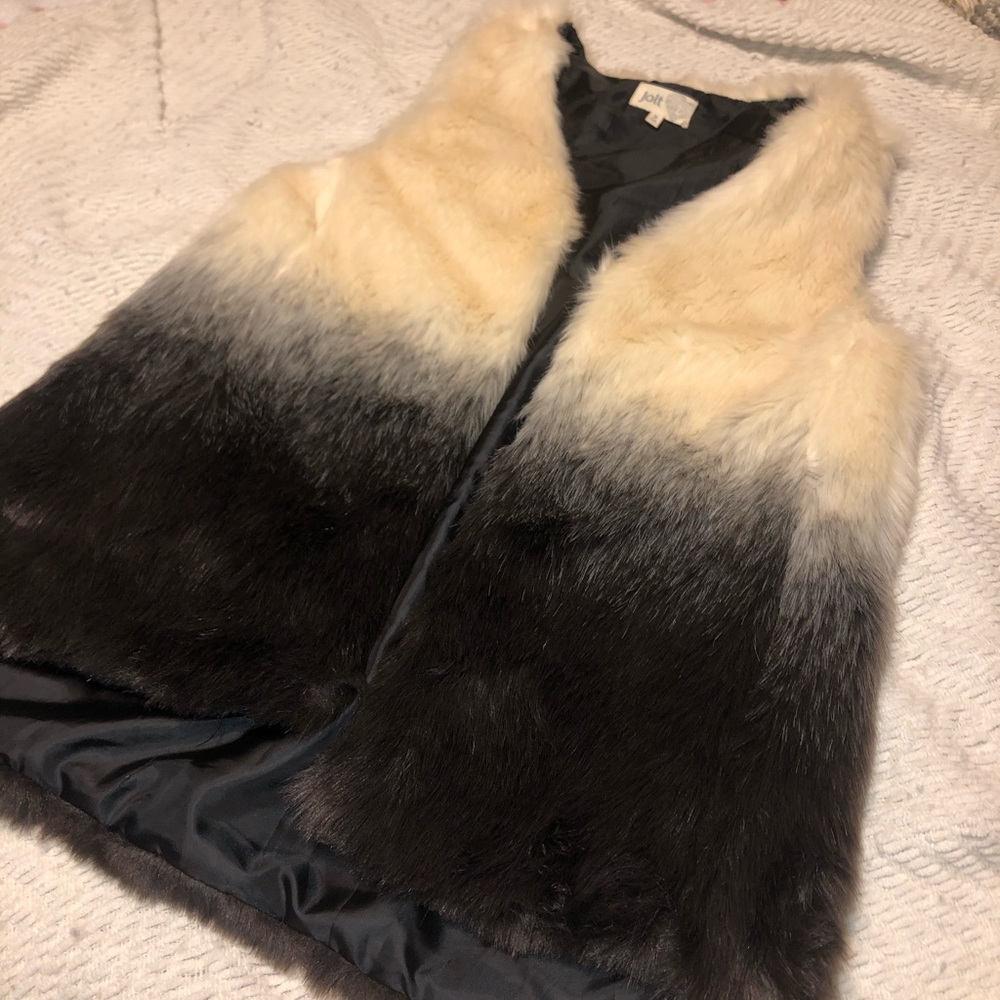 Ombre faux fur vest